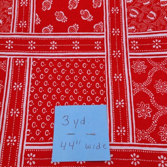 Concord Fabrics Inc Red and White Panels Cotton Fabric 3 Yards 44" Wide - Picture 4 of 5